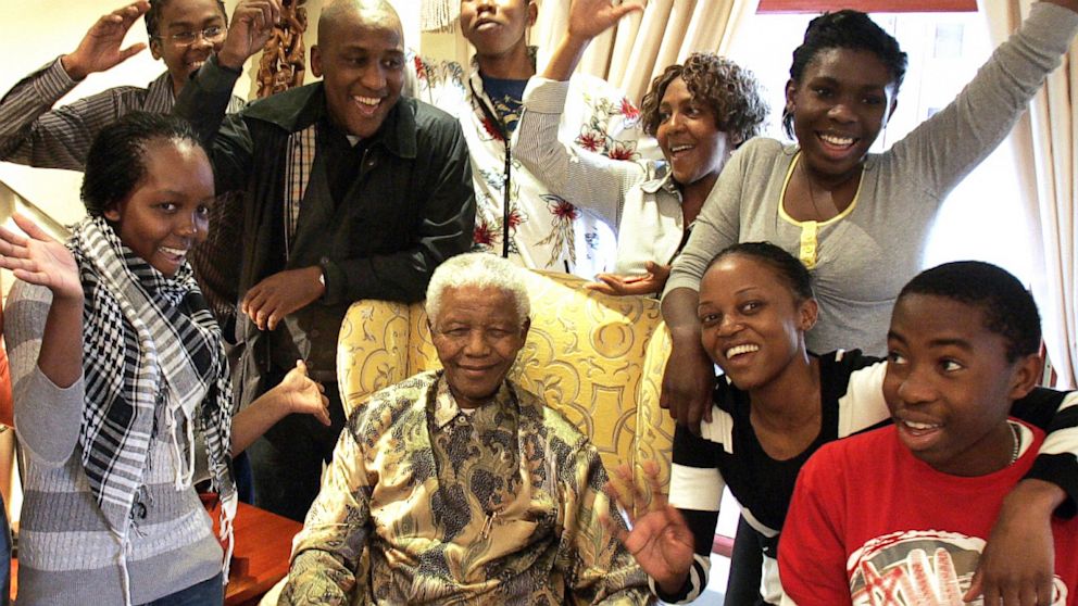 Nelson Mandela with his family